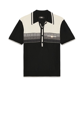 Amiri MA Striped Polo in Black - Black. Size XL/1X (also in L).