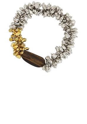 Dries Van Noten Stone Necklace in Tiger-Eye. Size all.