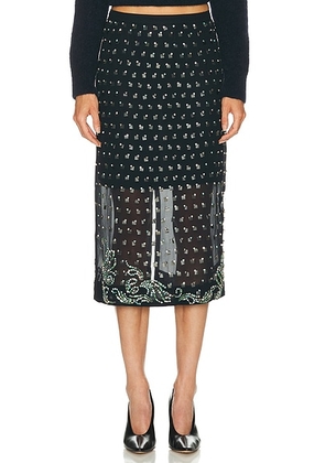 Dries Van Noten Sokna Skirt in Navy - Navy. Size 34 (also in 36).