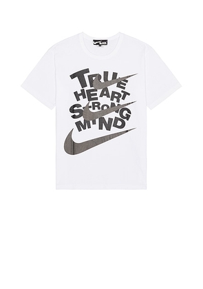 COMME des GARCONS BLACK x Nike Tee in White - White. Size XL/1X (also in L).