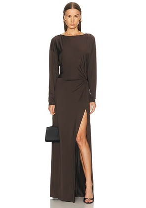 EAVES Ingrid Gown in Espresso - Brown. Size M (also in L, S, XS, XXS).