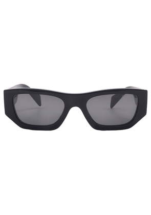 Prada Dark Grey Rectangular Unisex Sunglasses PR A01S 16K08Z 53