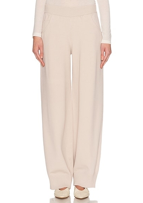 Amiya Tailored Knit Pant in Ivory - Ivory. Size M (also in S, L).