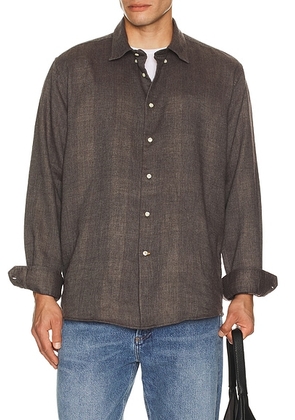 Barbour Tamish Regular Herringbone Shirt in Grey Marl - Grey. Size S (also in ).