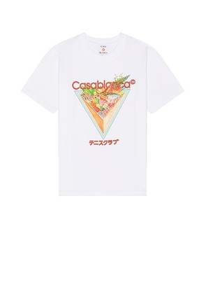 Casablanca Tennis Club Icon Printed T-Shirt in Tennis Club Icon - White. Size XL/1X (also in XXL/2X).