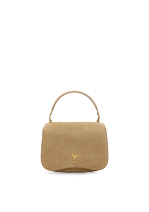 Ami Alexandre Mattiussi Suede Crossbody Bag With Metal Logo On The Front