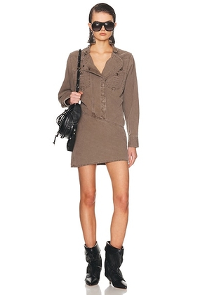 Isabel Marant Etoile Nouria Dress in Dark Bronze - Brown. Size 34 (also in 40, 42).