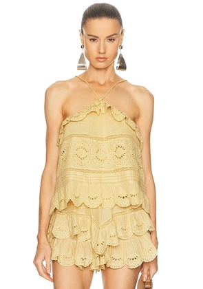 Isabel Marant Etoile Prisha Top in Light Ochre - Mustard. Size 34 (also in 36, 38).