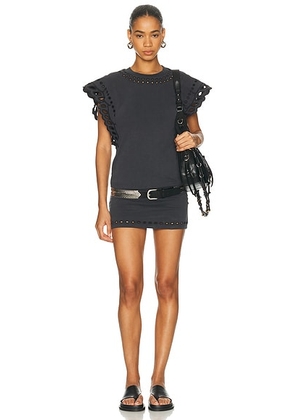 Isabel Marant Etoile Orlane Dress in Faded Black - Charcoal. Size L (also in M, S, XL, XS).