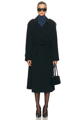 EAVES Lumi Trench Coat in Black - Black. Size M (also in L, S, XL, XS, XXS).