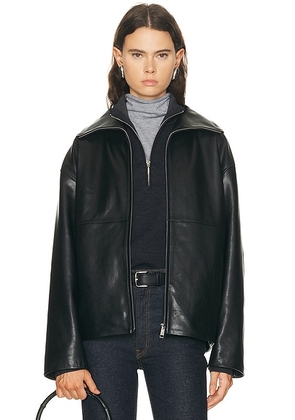 EAVES Jorunn Leather Jacket in Black - Black. Size L (also in M, S, XL, XS, XXS).