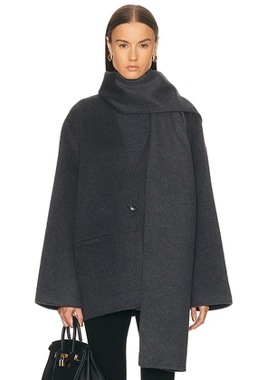 EAVES x Coco Ragni Wool Scarf Jacket in Charcoal - Charcoal. Size XS/S (also in M/L).