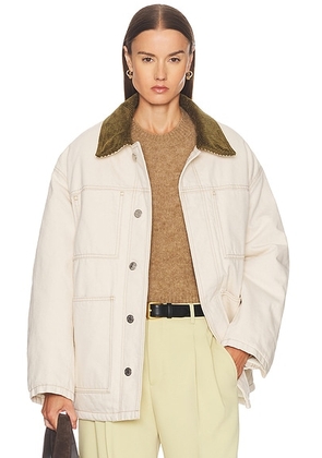 AMI Paris Denim Jacket in Off White - Cream. Size M (also in L, S, XS).