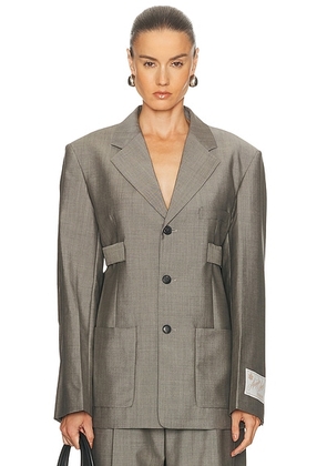 Alexander Wang Blazer in Mink Melange - Grey. Size M (also in XS, S, L).