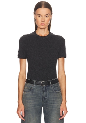 Alexander Wang Short Sleeve Crewneck Knit Logo Tee in Charcoal - Charcoal. Size S (also in XS, M).