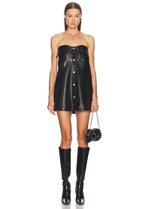 EZR Oversize Pocket Leather Dress in Black - Black. Size XS (also in ).