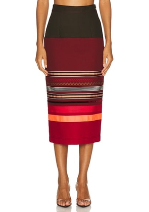Christopher John Rogers Colorblock Pencil Skirt in Sarsaparilla Multi - Brick. Size 2 (also in 0, 4, 6).
