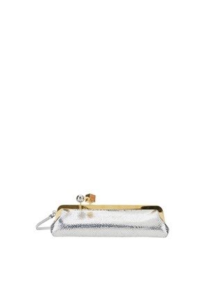 Jacquemus La Pochette Salon Metallic Handbag With Kiss-Lock Closure And Removable Shoulder Strap In Leather Woman