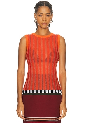 Christopher John Rogers Pleated Shell Top in Mabolo - Orange. Size M (also in XS, L).