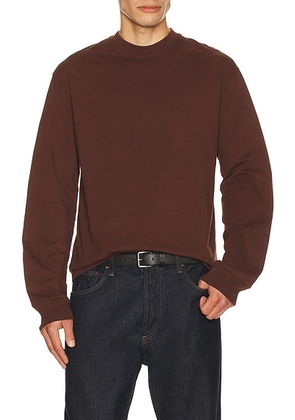 AGOLDE Long Sleeve Asha Tee in Bitter Root - Chocolate. Size M (also in L, XL/1X).