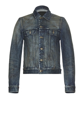 DRKSHDW by Rick Owens Trucker Jkt in Vintage Indigo - Brown. Size S (also in M).
