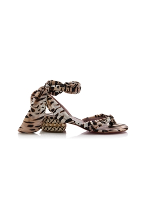 Christian Louboutin Pyra Du Desert 30mm Crepe-Satin Sandals - Moda Operandi