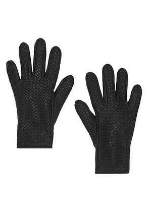 AGNELLE Chloe Tresse Gloves in Noir - Black. Size 7.5 (also in ).