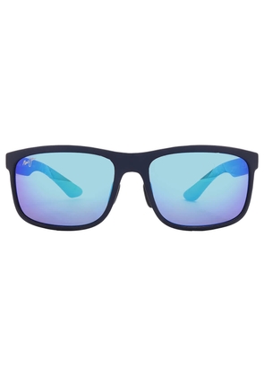 Maui Jim Huelo Blue Hawaii Rectangular Mens Sunglasses B449-03 58