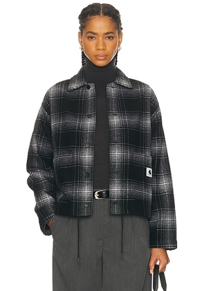 Carhartt WIP Brennan Shirt Jacket in Check  Black  & Wax - Black. Size M (also in L, S, XS).