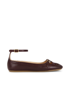 Chloe Misty Ballet Flat in Burnt Purple - Brown. Size 38 (also in 36, 39, 41).