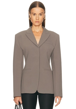 EAVES Keki Cinched Waist Blazer in Dark Grey - Dark Grey. Size M (also in S, XL, XS, XXS).