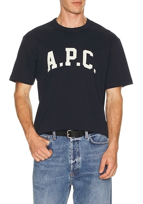 A.P.C. Marcus T-Shirt in Dark Navy & Ecru - Navy. Size S (also in L).