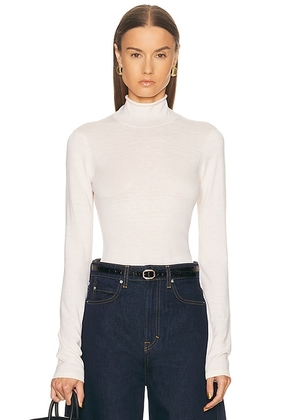 EAVES Maxine Turtleneck Sweater in Almond - White. Size XL (also in M).