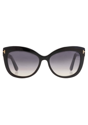 Tom Ford Allistair Smoke Gradient Cat Eye Ladies Sunglasses FT0524 01B 56