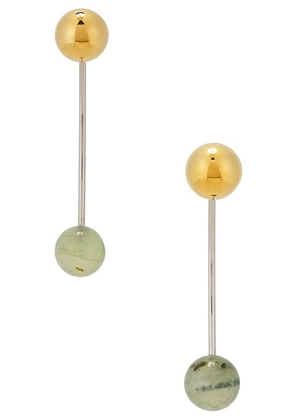 Dries Van Noten Ball Earrings in Pastel - Green. Size all.