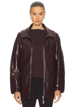 Courreges Maxi Bomber Jacket in Burgundy - Burgundy. Size S (also in XS).