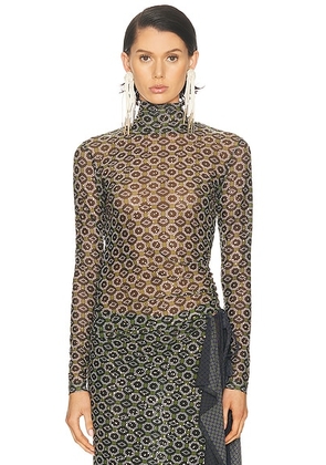 Dries Van Noten Embellished Hoyser Neck in Green - Green. Size M (also in S, XS).