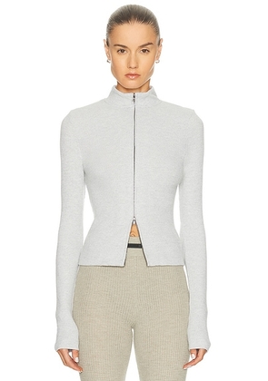 Citizens of Humanity Zip Cardigan in Heather Grey - Light Grey. Size M (also in XS, S, L, XL).
