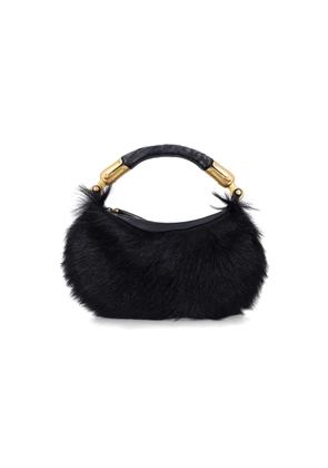 Balmain Genuine Fur Handbag With Leather Handle