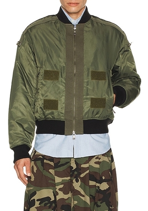 Andersson Bell Flight Layered Washed Bomber Jacket in Khaki - Green. Size S (also in XL/1X).