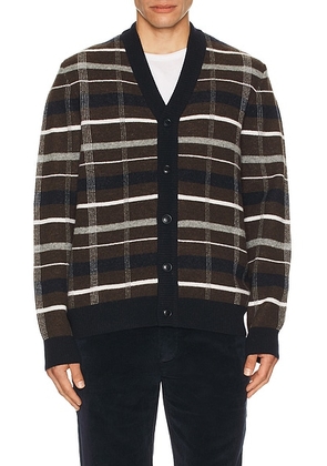 Barbour Kane Knitted Cardigan in Dark Oak - Brown. Size M (also in L, S, XL/1X).