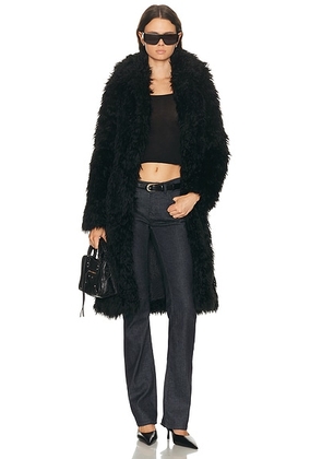 Acne Studios Oflama Messy Coat in Black - Black. Size 34 (also in 36, 38).