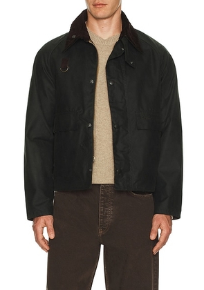 Barbour Spey Wax Jacket in Sage - Dark Green. Size XL/1X (also in L).