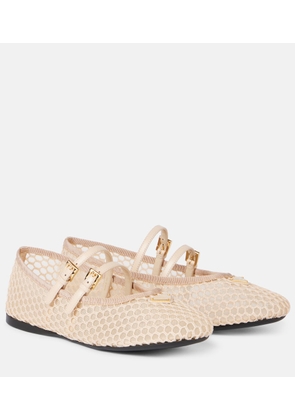 Prada Macrame mesh Mary Jane flats