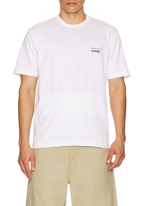 COMME des GARCONS HOMME Logo Tee in White - White. Size M (also in S, L).