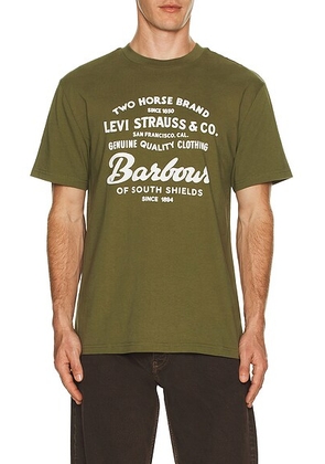 Barbour x Levi's Graphic T-Shirt in Canvas Olive - Olive. Size M (also in L, S, XL/1X, XXL/2X).