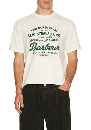 Barbour x Levi's Graphic T-Shirt in Whisper White - White. Size S (also in M, XL/1X, XXL/2X).