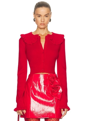 AKNVAS Kamomilla Cashmere Blend Cardigan in Red - Red. Size S (also in XS, M).