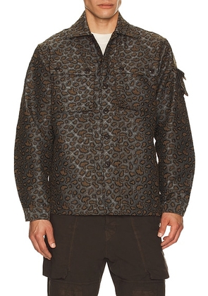 Beams Plus Mil Camo Jacquard Shirt Jacket in Brown - Brown. Size S (also in L, XL).