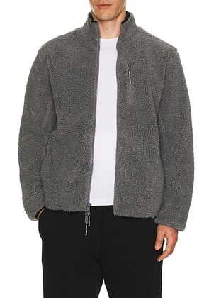 Beyond Yoga Boucle Fleece Men's Zip Jacket in Shadow Grey - Grey. Size XXL/2X (also in S).